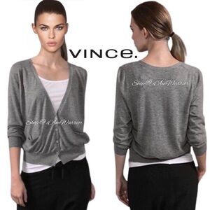 Vince gray slouchy ruched cashmere cardigan *shop@iamwarrior